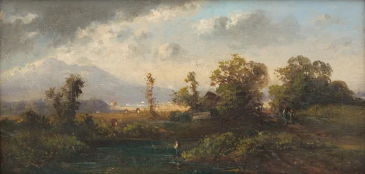 Paisagem com um pescador
